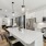 Overlooking the large kitchen with white cabinetry