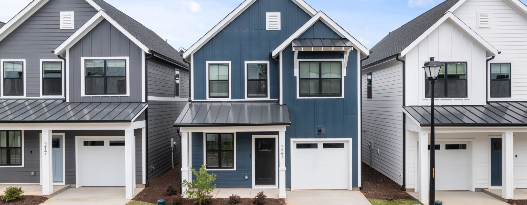 Two story homes with single car garage